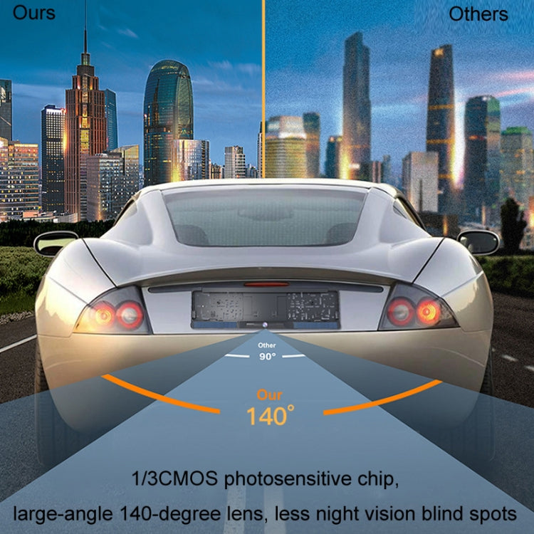 Solar Integrated License Plate Frame Vehicle Camera Wireless Reversing Display(RC03) - Rear View Cameras by PMC TechLife | Online Shopping South Africa | PMC TechLife