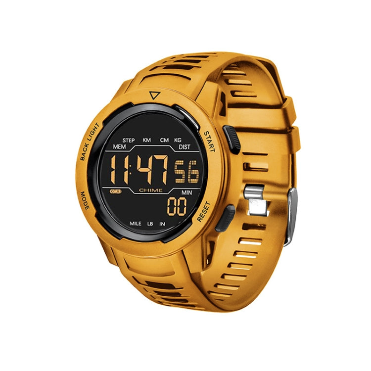 Calorie Pedometer Alarm Clock Waterproof Multifunctional Mountain Sports Shockproof Smartwatch(Gold) - LED Digital Watches by PMC Jewellery | Online Shopping South Africa | PMC Jewellery