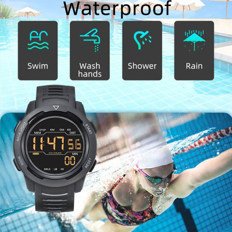 Calorie Pedometer Alarm Clock Waterproof Multifunctional Mountain Sports Shockproof Smartwatch(Gold) - LED Digital Watches by PMC Jewellery | Online Shopping South Africa | PMC Jewellery