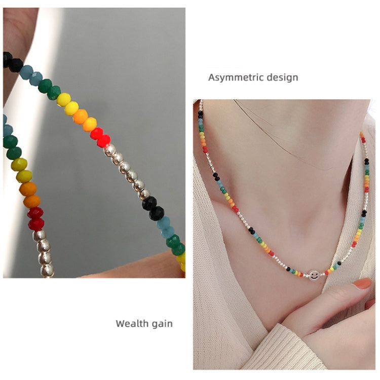 Colorful Beaded Smiley Necklace Womens Clavicle Chain, Style: Elastic Rope Style - Necklaces & Pendants by PMC Jewellery | Online Shopping South Africa | PMC Jewellery