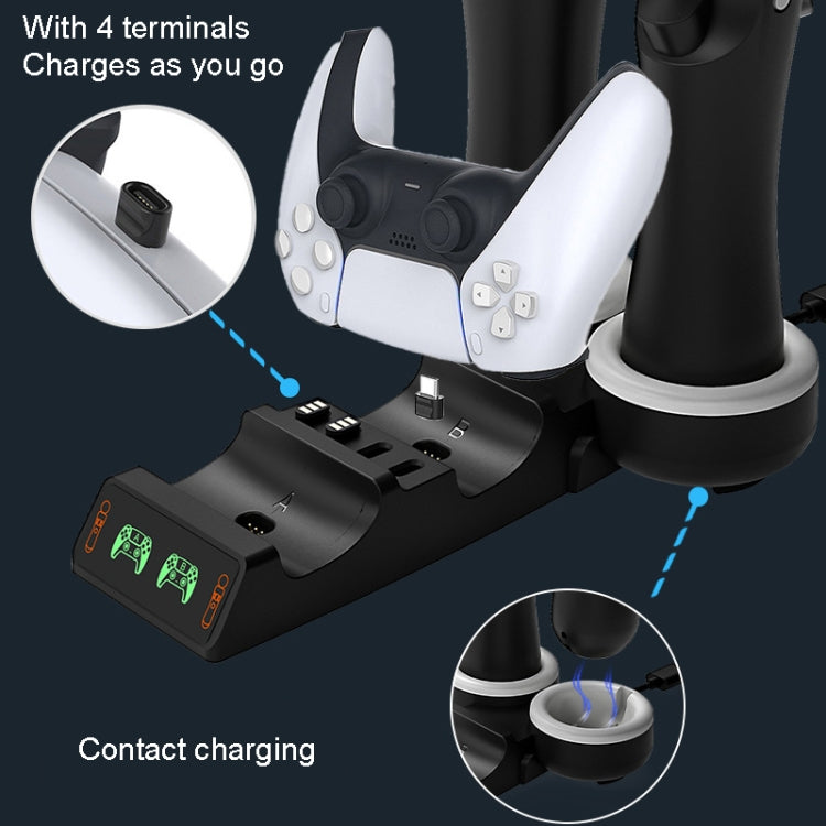 Iplay HBP-301 For PS5 / PS VR MOVE Controller Handle Dual Seat Charger 4 In 1 Charger(Black) - free shipping - PMC TechLife - Order now!