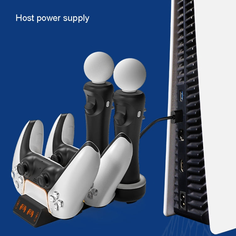 Iplay HBP-301 For PS5 / PS VR MOVE Controller Handle Dual Seat Charger 4 In 1 Charger(Black) - free shipping - PMC TechLife - Order now!
