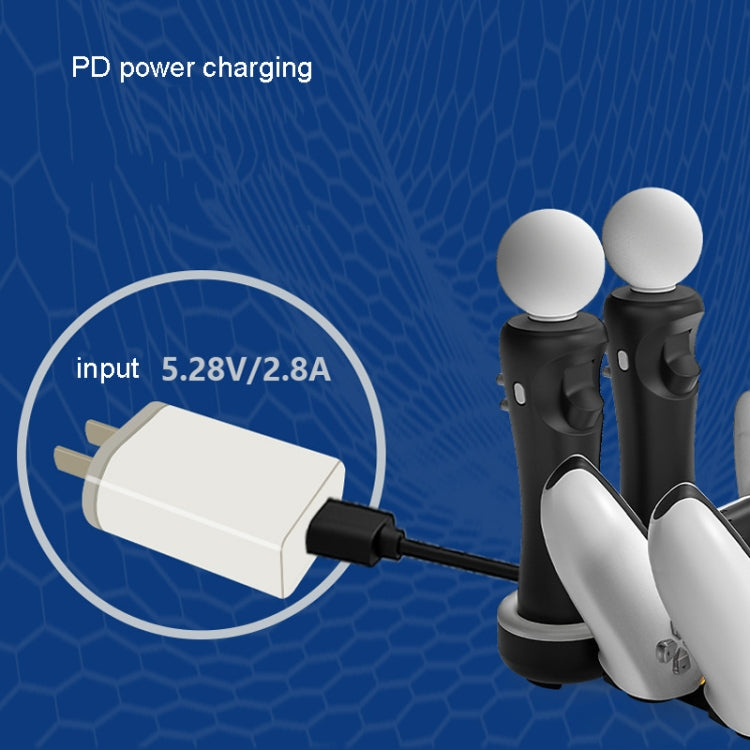Iplay HBP-301 For PS5 / PS VR MOVE Controller Handle Dual Seat Charger 4 In 1 Charger(Black) - free shipping - PMC TechLife - Order now!