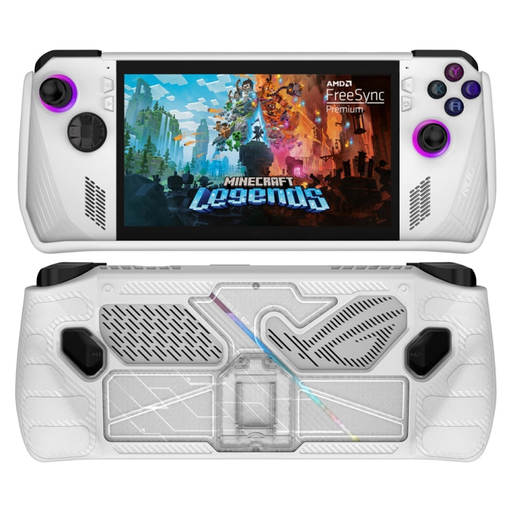 For ASUS Rog Ally Game Console PC+TPU Protective Case Cover With Bracket(White+Transparent) - Cases by PMC TechLife | Online Shopping South Africa | PMC TechLife | Buy Now Pay Later Mobicred