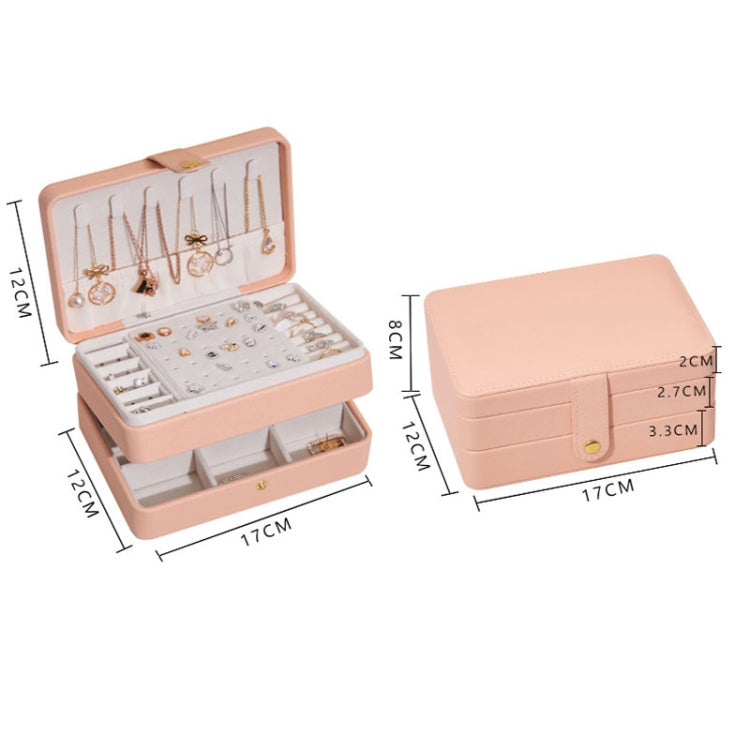 Large-capacity Three-layer PU Leather Waterproof Jewelry Storage Box Earring Necklace Storage Box(White) - Jewelry Storages by PMC Jewellery | Online Shopping South Africa | PMC Jewellery