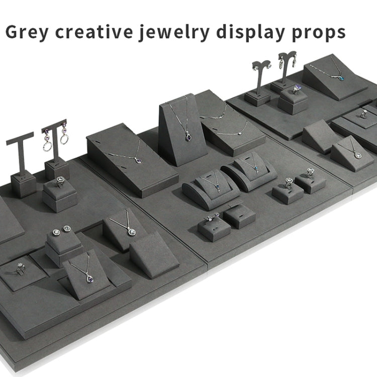 7x8x4cm Necklace Stand Gray Jewelry Display Microfiber Jewelry Props Display Rack - Jewelry Storages by PMC Jewellery | Online Shopping South Africa | PMC Jewellery