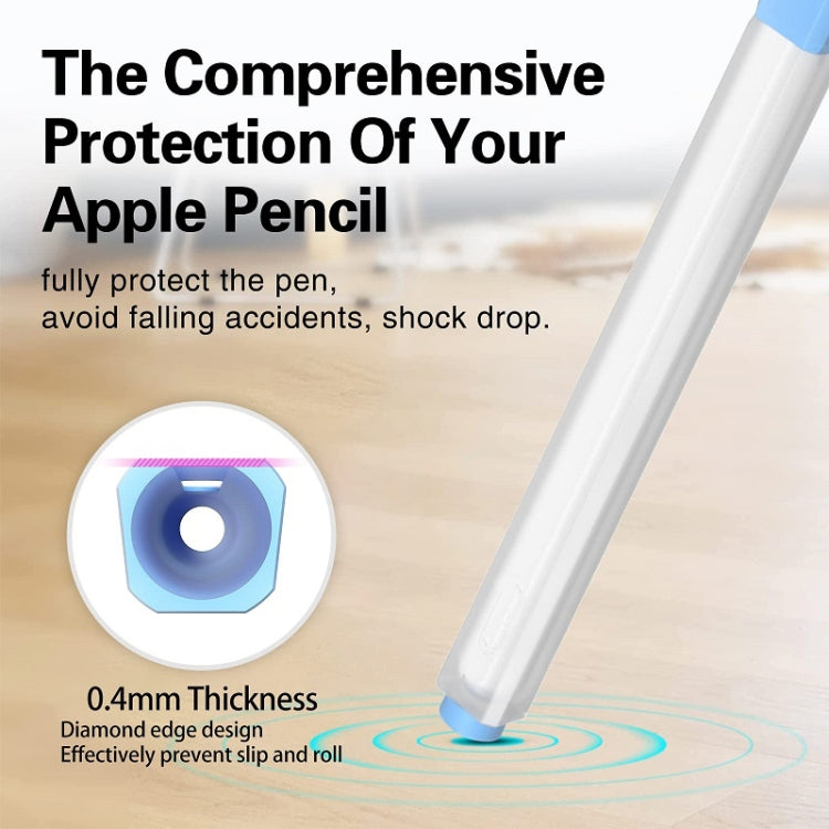 For Apple Pencil 2 Non-Slip Anti-Fall Translucent Segmented Pen Case(Lavender Purple) - Pencil Accessories by PMC TechLife | Online Shopping South Africa | PMC TechLife