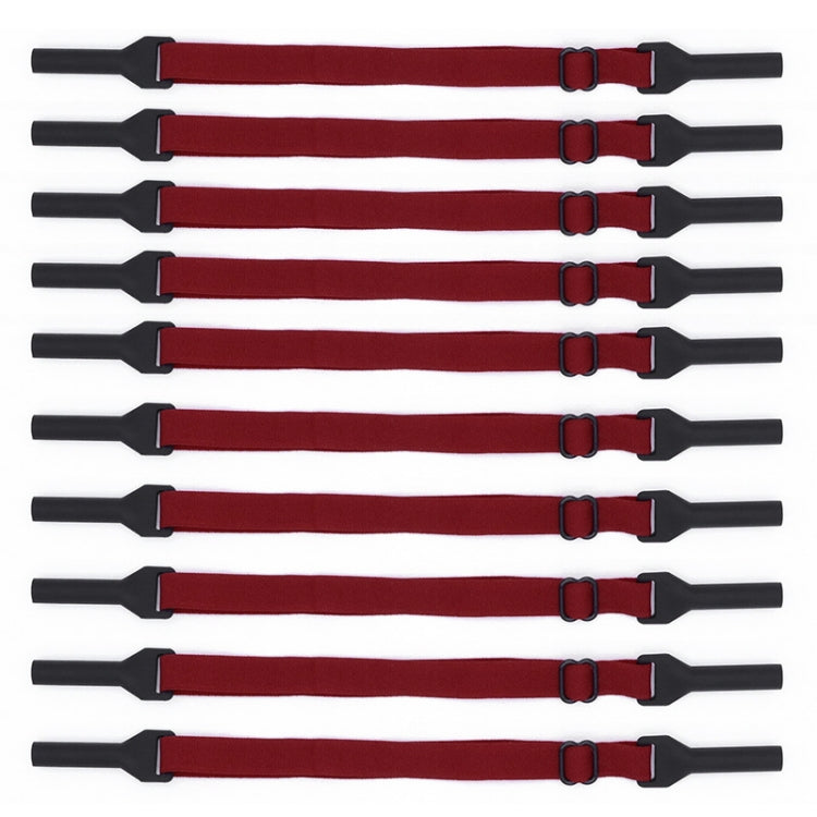 10pcs Short Style Glasses Non-Slip Rope Adjustable Elastic Sports Legs Anti-Drop Fixed Strap(Dark Red) - Glasses Accessories by PMC Jewellery | Online Shopping South Africa | PMC Jewellery