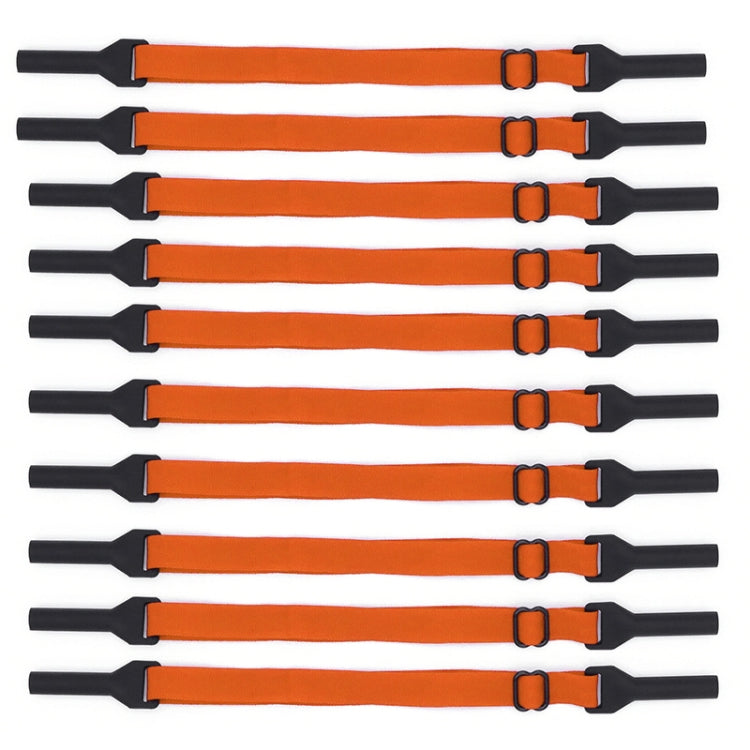 10pcs Short Style Glasses Non-Slip Rope Adjustable Elastic Sports Legs Anti-Drop Fixed Strap(Orange) - Glasses Accessories by PMC Jewellery | Online Shopping South Africa | PMC Jewellery