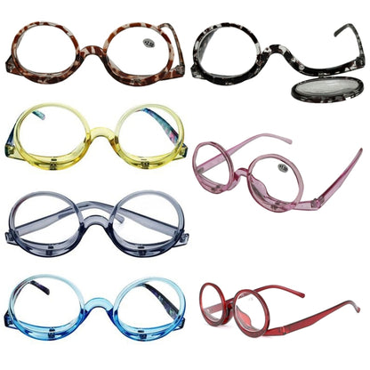 Makeup Magnifying Glass Presbyopic Glasses Flip Swivel Reading Glasses, Degree: +250(Blue Frame) - Presbyopic Glasses by PMC Jewellery | Online Shopping South Africa | PMC Jewellery