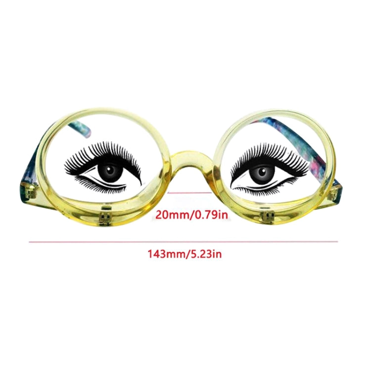 Makeup Magnifying Glass Presbyopic Glasses Flip Swivel Reading Glasses, Degree: +300(Yellow Frame) - Presbyopic Glasses by PMC Jewellery | Online Shopping South Africa | PMC Jewellery