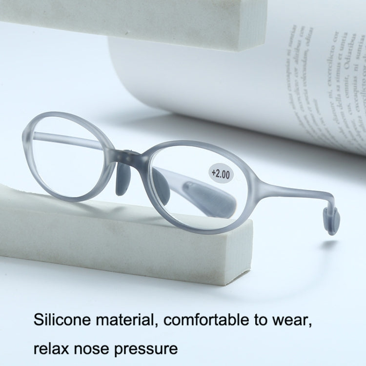 Portable Magnifying Glass Presbyopic Glasses Silicone Anti-Blue Light Reading Glasses, Degree: +200(Light Gray) - Presbyopic Glasses by PMC Jewellery | Online Shopping South Africa | PMC Jewellery