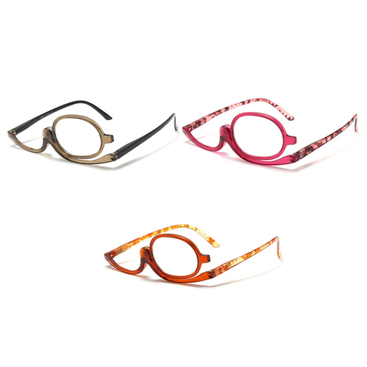 Makeup Presbyopic Glasses Monolithic Reading Glass Magnifying Glass, Degree: +250(Tea Color) - Presbyopic Glasses by PMC Jewellery | Online Shopping South Africa | PMC Jewellery