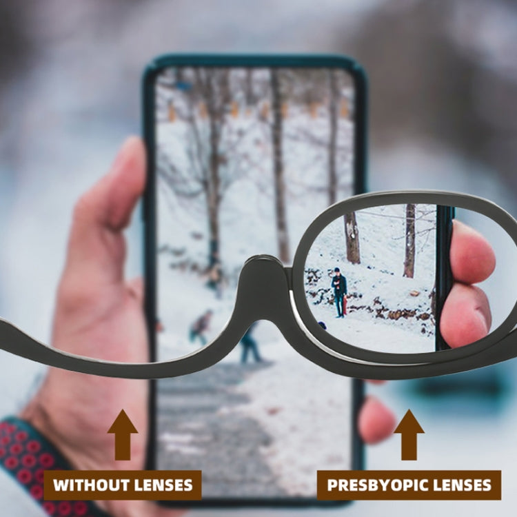 Makeup Presbyopic Glasses Monolithic Reading Glass Magnifying Glass, Degree: +200(Tea Color) - Presbyopic Glasses by PMC Jewellery | Online Shopping South Africa | PMC Jewellery