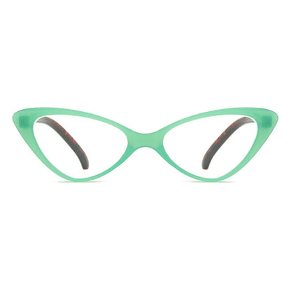 Street Stall Triangular Cat Eye Presbyopic Glasses, Degree: +400(Light Green) - Presbyopic Glasses by PMC Jewellery | Online Shopping South Africa | PMC Jewellery