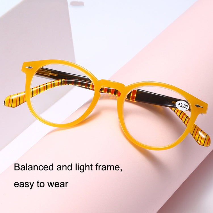 Retro Flexible Durable Portability HD Presbyopic Glasses +350(Yellow) - Presbyopic Glasses by PMC Jewellery | Online Shopping South Africa | PMC Jewellery