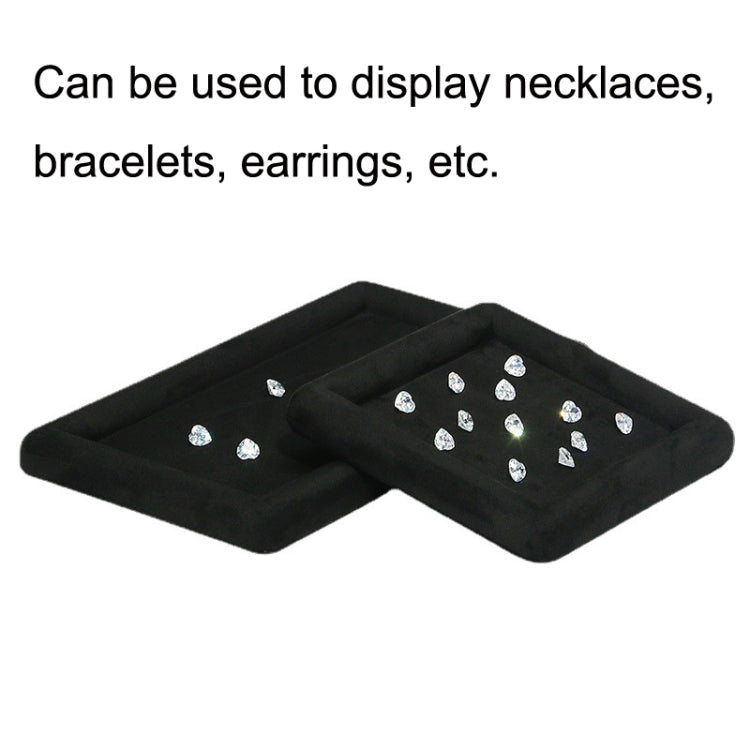 30x22x1.8cm Jewelry Tray Ring Rectangular Empty Plate Earrings Necklace Jewelry Display Plate(Black) - Jewelry Storages by PMC Jewellery | Online Shopping South Africa | PMC Jewellery