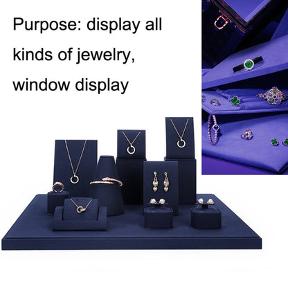 7x6x18cm Necklace Display Stand Jewelry Display Props Blue Microfiber Window Necklace Earring Ring Stand - Jewelry Storages by PMC Jewellery | Online Shopping South Africa | PMC Jewellery