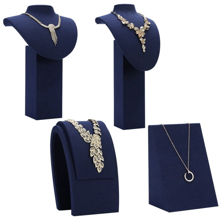 13.5x12.5x25cm Arched Diorama Necklace Holder Jewelry Display Props Blue Microfiber Window Necklace Earring Ring Stand - Jewelry Storages by PMC Jewellery | Online Shopping South Africa | PMC Jewellery