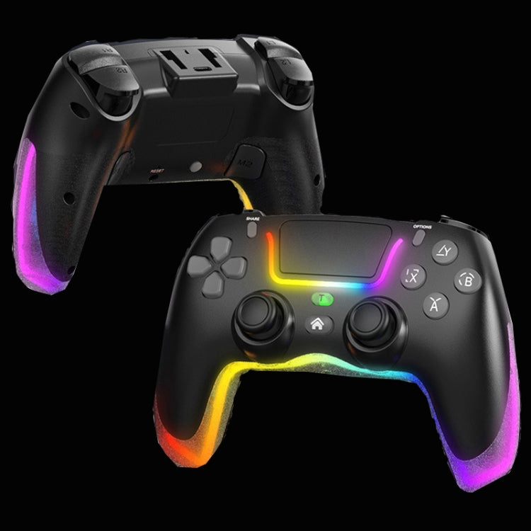 For PS4 Dazzle Color Light Wireless Bluetooth Grip(Black) - Gamepads by PMC Jewellery | Online Shopping South Africa | PMC Jewellery