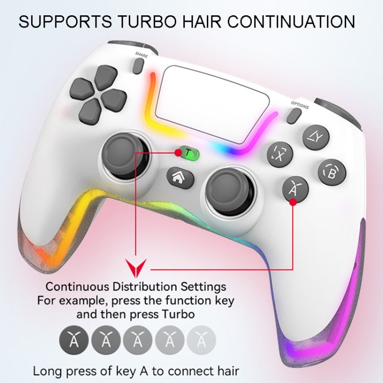 For PS4 Dazzle Color Light Wireless Bluetooth Grip(Black) - Gamepads by PMC TechLife | Online Shopping South Africa | PMC TechLife