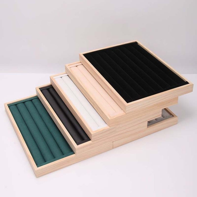 Solid Wooden Velvet Jewelry Display Tray Ring Earring Bracelet Storage And Organization Box, Specification: Small Dark Green - Jewelry Storages by PMC Jewellery | Online Shopping South Africa | PMC Jewellery