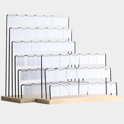 Wooden Base Iron Multi-Layer Earrings Storage Display Rack Can Hang Jewelry Display Shelf, Style: 3 Layers (Black) - Jewelry Storages by PMC Jewellery | Online Shopping South Africa | PMC Jewellery