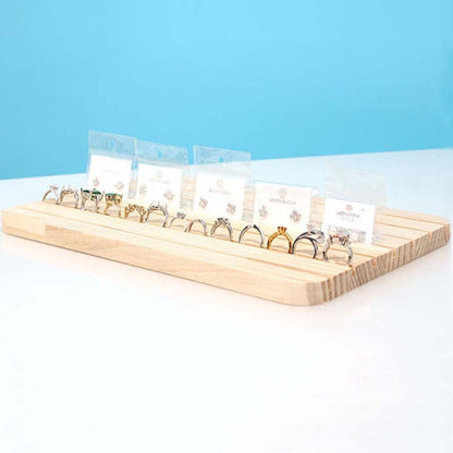 Wooden Slant Slot Jewelry Display Tray Necklace Earrings Ring Storage Organizer Board Putting Prop, Style: 6 Slot - Jewelry Storages by PMC Jewellery | Online Shopping South Africa | PMC Jewellery