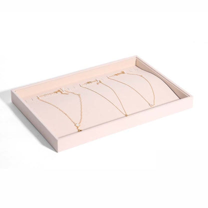 Suede Jewelry Storage Tray Necklace Pendant Bracelet Bangle Display Case, Size: Necklace Tray(Beige) - Jewelry Storages by PMC Jewellery | Online Shopping South Africa | PMC Jewellery