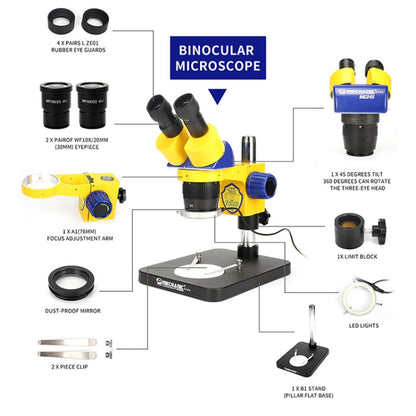 MECHANIC MC-75TB1 Trinocular Stereo Microscope Industrial Grade Can Connect To HD Display - Digital Microscope by MECHANIC | Online Shopping South Africa | PMC Jewellery | Buy Now Pay Later Mobicred