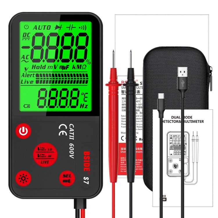 BSIDE ADMS7 Smart Thin Digital Multimeter Counts DC AC Voltmeter, Model: Charging Model With Tool Package - free shipping - PMC TechLife - Order now!