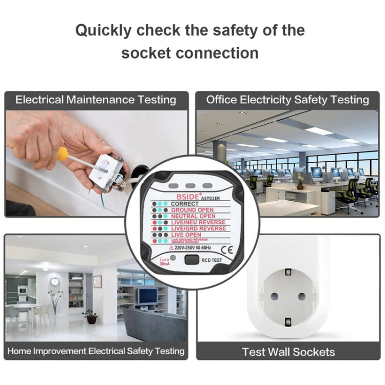 BSIDE AST01 Plug Power Tester Electrical Socket Detector UK Plug - free shipping - PMC TechLife - Order now!