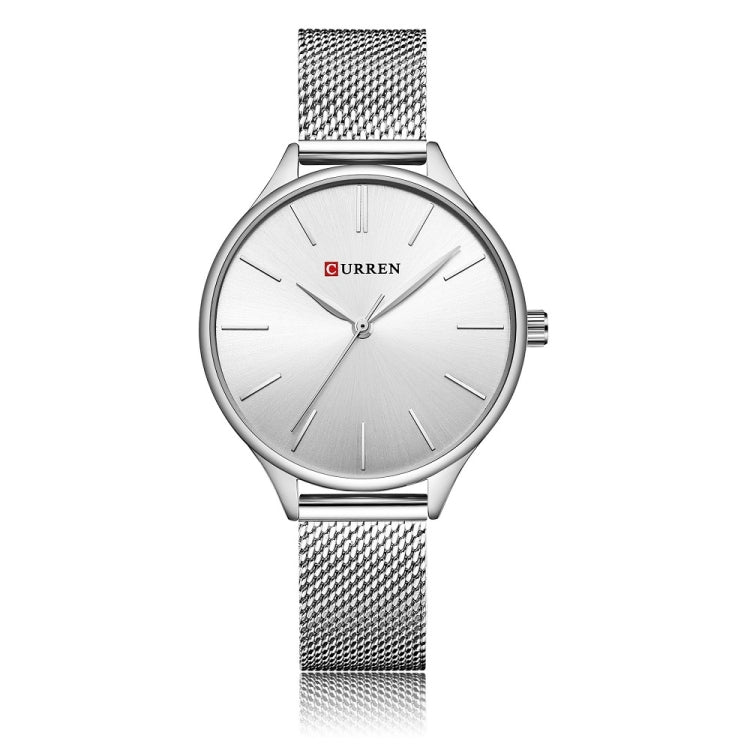 Curren 9024 Casual Steel Strap Waterproof Women Quartz Watch, Color: White Shell White Surface - Alloy Watches by Curren | Online Shopping South Africa | PMC Jewellery | Buy Now Pay Later Mobicred