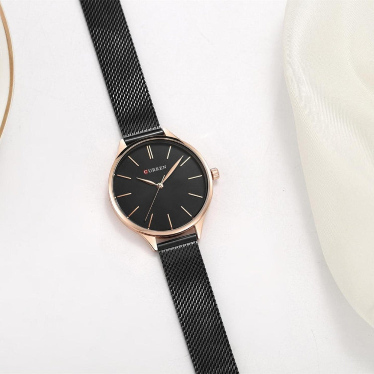 Curren 9024 Casual Steel Strap Waterproof Women Quartz Watch, Color: Gold Shell White Surface - Alloy Watches by Curren | Online Shopping South Africa | PMC Jewellery | Buy Now Pay Later Mobicred