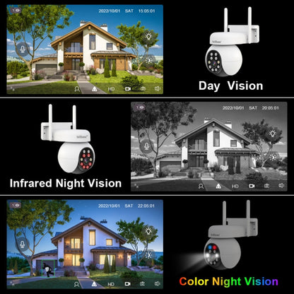 SriHome SH052B Wifi 5MP Wireless PTZ IP AI Auto Tracking Sound&Light Alarm Starlight Color Night Vision Outdoors Surveillance Camera, Plug: US - Dome Camera by SriHome | Online Shopping South Africa | PMC Jewellery | Buy Now Pay Later Mobicred