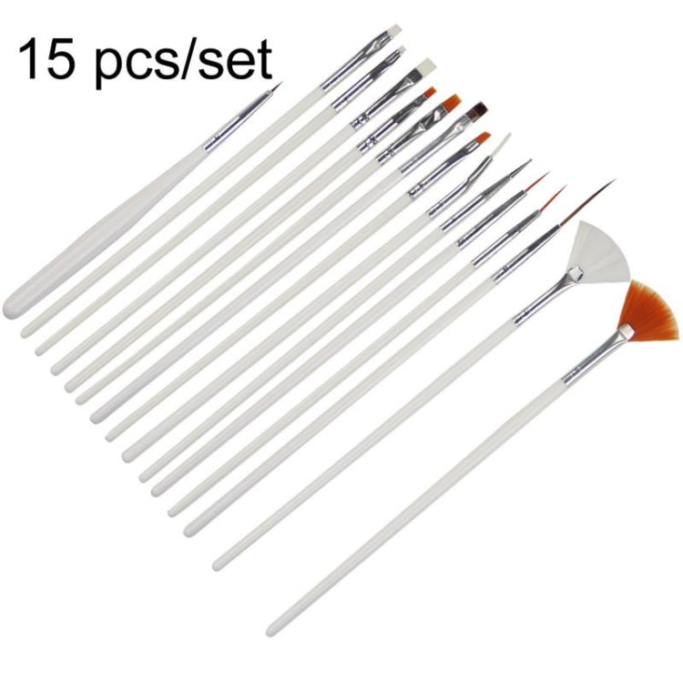 15 PCS/Set Nail Art Tools Brushes for Manicure Rhinestones Nails Decorations Nail Nrush Kit Painting Fingernail Tool Pen Kit - Nail Clipper by PMC Jewellery | Online Shopping South Africa | PMC Jewellery