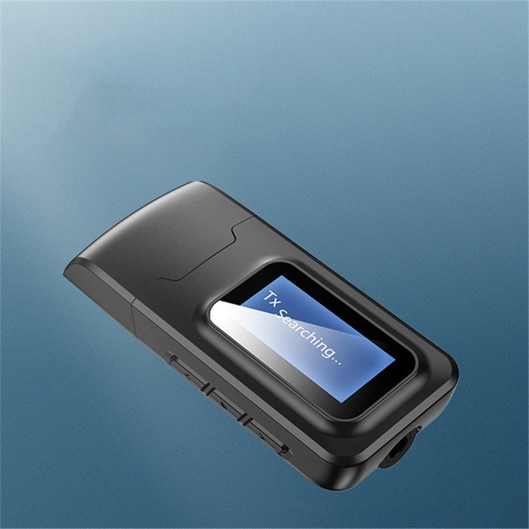 2 in 1 Bluetooth 5.0 Adapter USB Drive-free Wireless Audio Transmitter Receiver with LCD Display - Audio Receiver Transmitter by PMC TechLife | Online Shopping South Africa | PMC TechLife