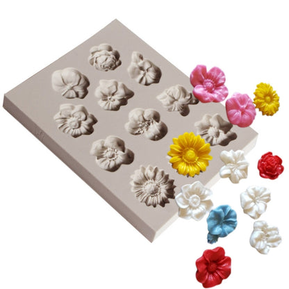2 PCS Fondant Cake Silicone Mold Chocolate Mold DIY Trumpet Flower Sun Flower Baking Decoration(Gray) - Food Molds by PMC Jewellery | Online Shopping South Africa | PMC Jewellery