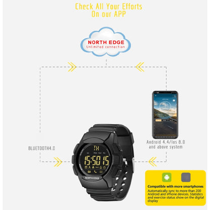 NORTH EDGE AK Bluetooth Multi-function Smart Watch with LED Backlit, Support Incoming Call Reminder, Smart Stopwatch, Information Reminder - Sport Watches by NORTH EDGE | Online Shopping South Africa | PMC Jewellery | Buy Now Pay Later Mobicred