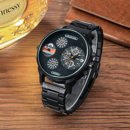 CAGARNY 6836 Fashion Waterproof Dual Quartz Movement Wrist Watch with Stainless Steel Band(Orange) - Metal Strap Watches by CAGARNY | Online Shopping South Africa | PMC Jewellery | Buy Now Pay Later Mobicred