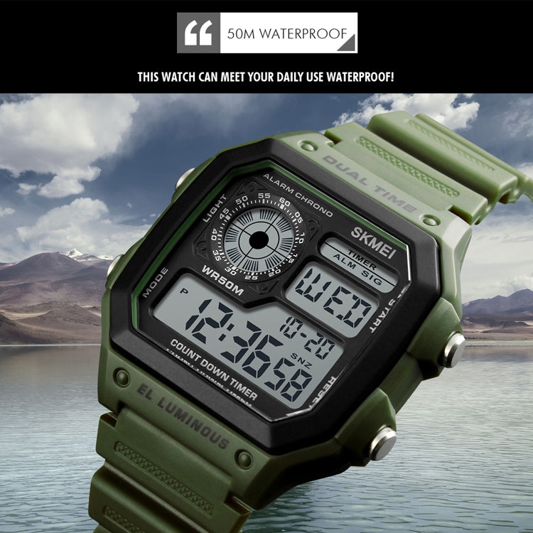 SKMEI 1299 Multifunctional Outdoor Sports Noctilucent Waterproof Digital Display Wrist Watch (Black) - Sport Watches by SKMEI | Online Shopping South Africa | PMC Jewellery | Buy Now Pay Later Mobicred