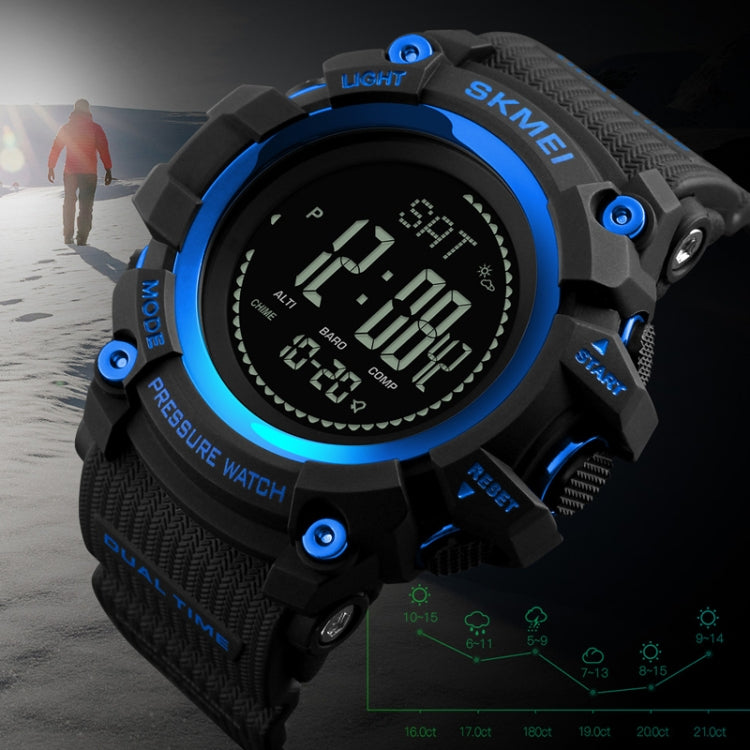 SKMEI 1358 Multifunctional Men Outdoor Sports 30m Waterproof Digital Watch with Compass / Barometer / Altimeter/ Pedometer Function(Army Green) - Sport Watches by SKMEI | Online Shopping South Africa | PMC Jewellery | Buy Now Pay Later Mobicred