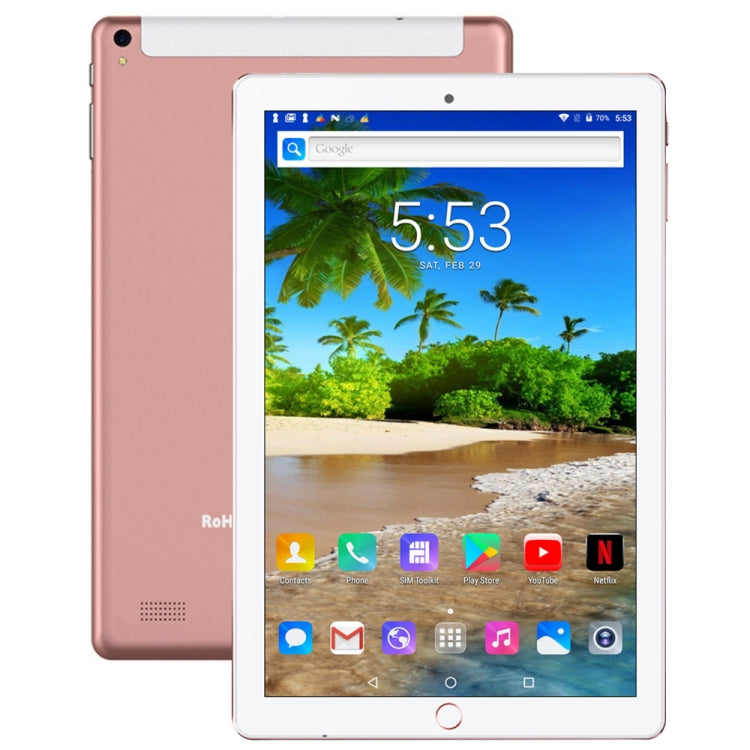 BDF P10 3G Phone Call Tablet PC, 10 inch, 1GB+16GB, Android 5.1, MTK6592 Octa Core, Support Dual SIM & Bluetooth & WiFi & GPS, EU Plug(Rose Gold) - BDF by BDF | Online Shopping South Africa | PMC Jewellery