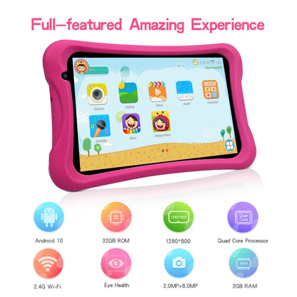 Pritom L8 Kids Tablet PC, 8.0 inch, 2GB+32GB, Android 10 Unisoc SC7731 Quad Core CPU, Support 2.4G WiFi / Bluetooth, Global Version with Google Play, US Plug(Pink) -  by PRITOM | Online Shopping South Africa | PMC Jewellery