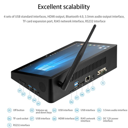 PiPo H10PRO All-in-One Mini PC, 10.1 inch, 8GB+128GB, Windows 10 Intel Celeron J4125 Quad Core up to 2.7GHz, Support WiFi & BT & TF Card & HDMI & RJ45, US Plug(Black) - PiPO by PiPo | Online Shopping South Africa | PMC Jewellery