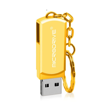 MicroDrive 16GB USB 2.0 Creative Personality Metal U Disk with Keychain (Yellow) - USB Flash Drives by MicroDrive | Online Shopping South Africa | PMC Jewellery