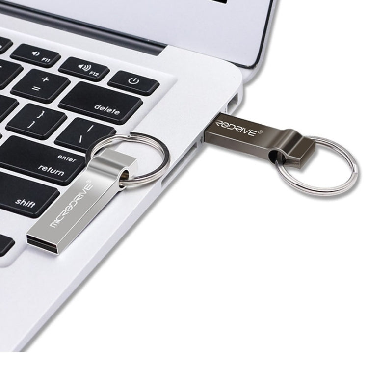 MicroDrive 16GB USB 2.0 Metal Keychain U Disk (Black) - USB Flash Drives by MicroDrive | Online Shopping South Africa | PMC TechLife
