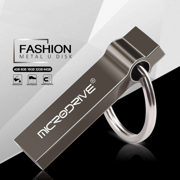 MicroDrive 16GB USB 2.0 Metal Keychain U Disk (Black) - USB Flash Drives by MicroDrive | Online Shopping South Africa | PMC Jewellery