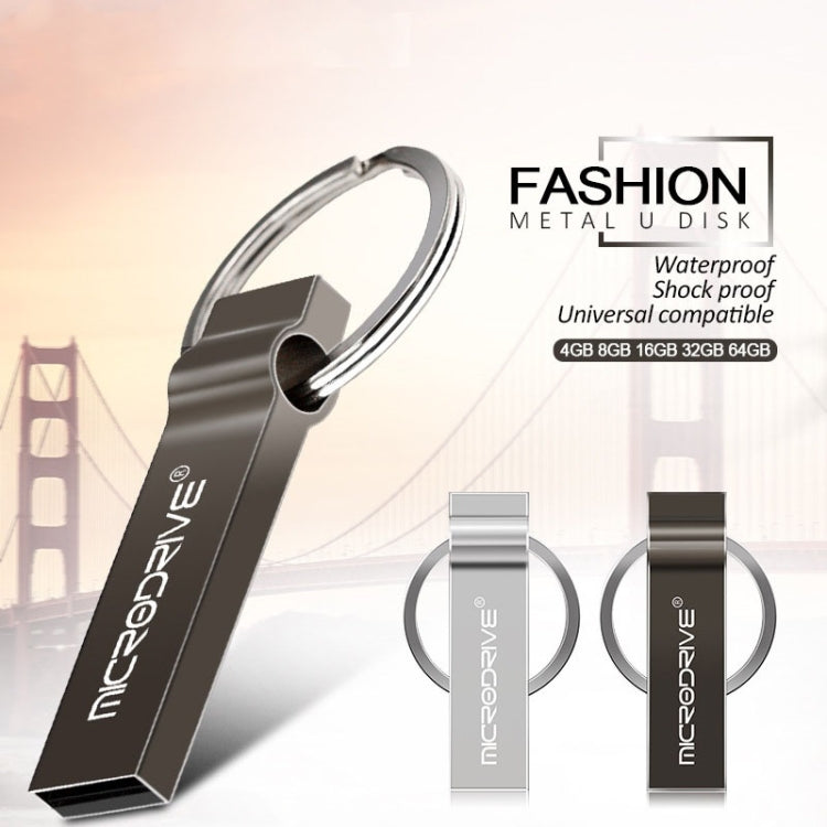 MicroDrive 32GB USB 2.0 Metal Keychain U Disk (Black) - USB Flash Drives by MicroDrive | Online Shopping South Africa | PMC Jewellery