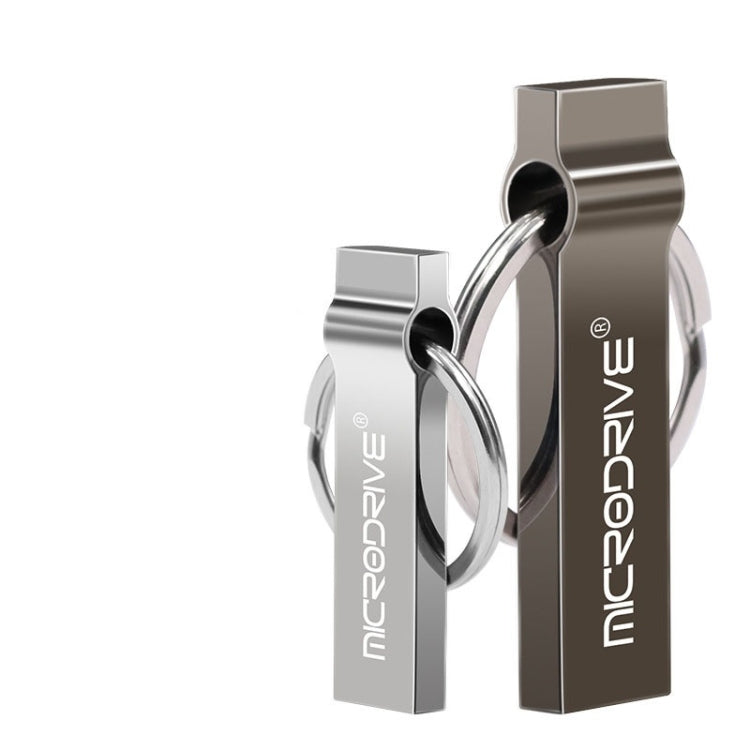 MicroDrive 128GB USB 2.0 Metal Keychain U Disk (Grey) - USB Flash Drives by MicroDrive | Online Shopping South Africa | PMC Jewellery